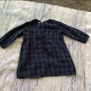 Mabo Dress Girls 2/3 blue plaid flannel toddler